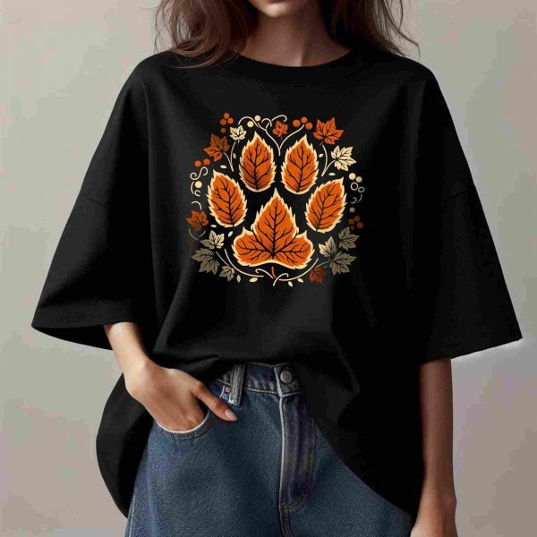 Autumn Vine Leaf Paw Halloween Art Dog Cat Mom Digital Download PNG