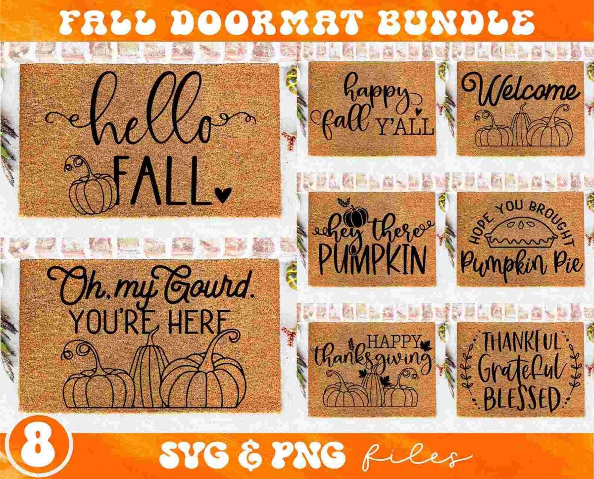 Autumn Welcome Fall Doormat Thanksgiving Door mat svg Bundle