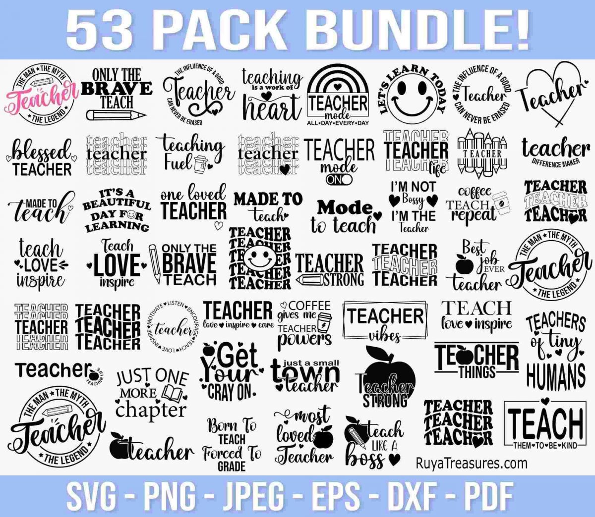 Back to School Teacher Bundle Svg Quotes for Cricut Silhouette Print