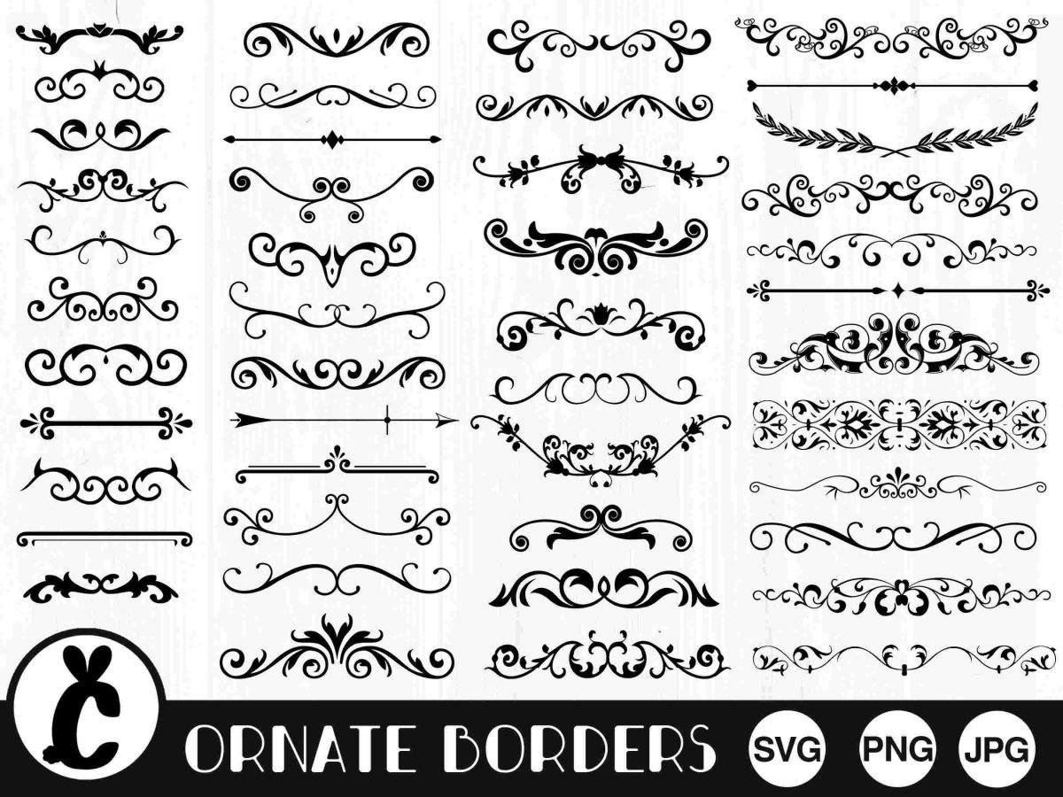 Beautiful Borders SVG PNG JPG Digital Cut File Bundle for Commercial