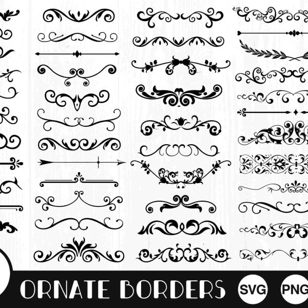 Beautiful Borders SVG PNG JPG Digital Cut File Bundle for Commercial