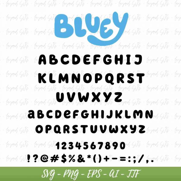 Bluey Two Fonts Bluey SVG Kids Font Digital Download for Canva Logo