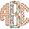 Boho Chevron Monogram Letters HandDrawn Doodle Alpha Bundle with