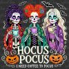 Boost Focus with Coffee Halloween Skeleton Witch Sisters Pumpkin Png