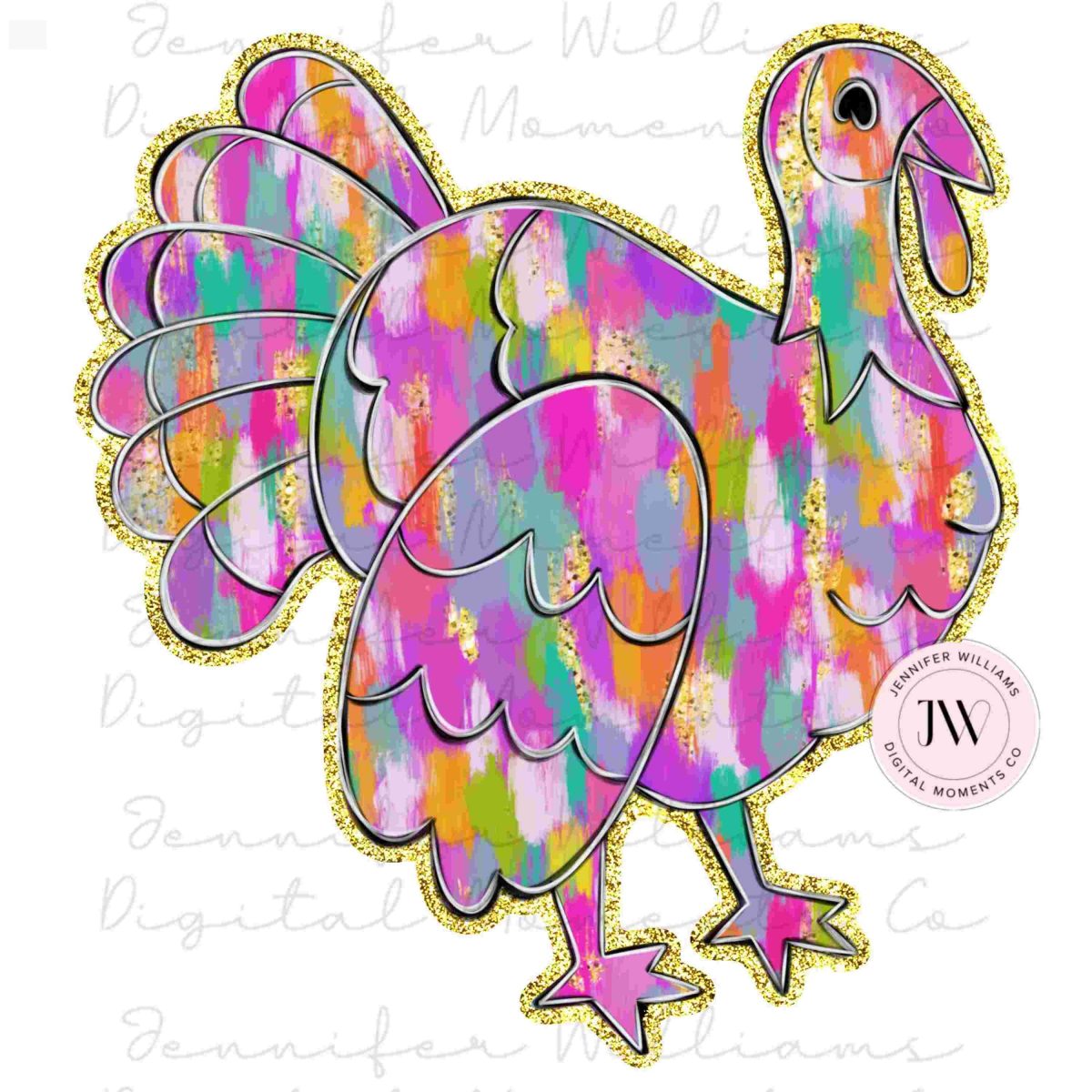 Brushstroke, Turkey, Glitter, PNG, Digital Download, Sublimation, DTG