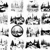 Bundle of 100 Christmas Winter SVG Scenes Instant Download PNG Files