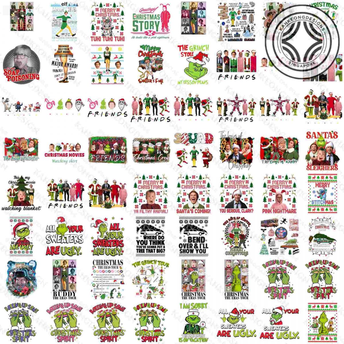 Bundle of 120 Christmas Comedy Movies Friends PNG Winter 90s Holiday