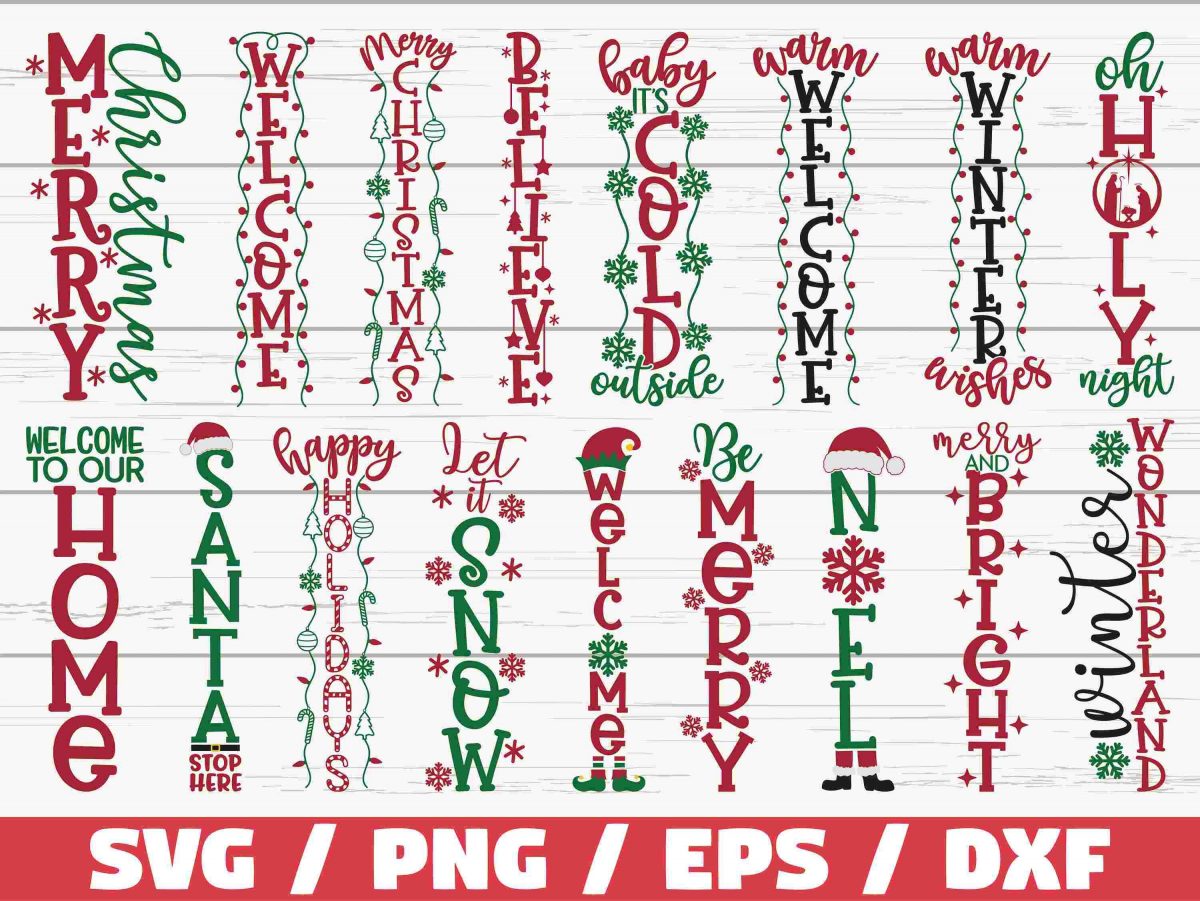 Bundle of Christmas Porch Signs SVG for Cricut Commercial Use