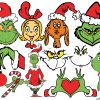 Bundle of Festive Grinch Face and Hand SVG PNG Designs