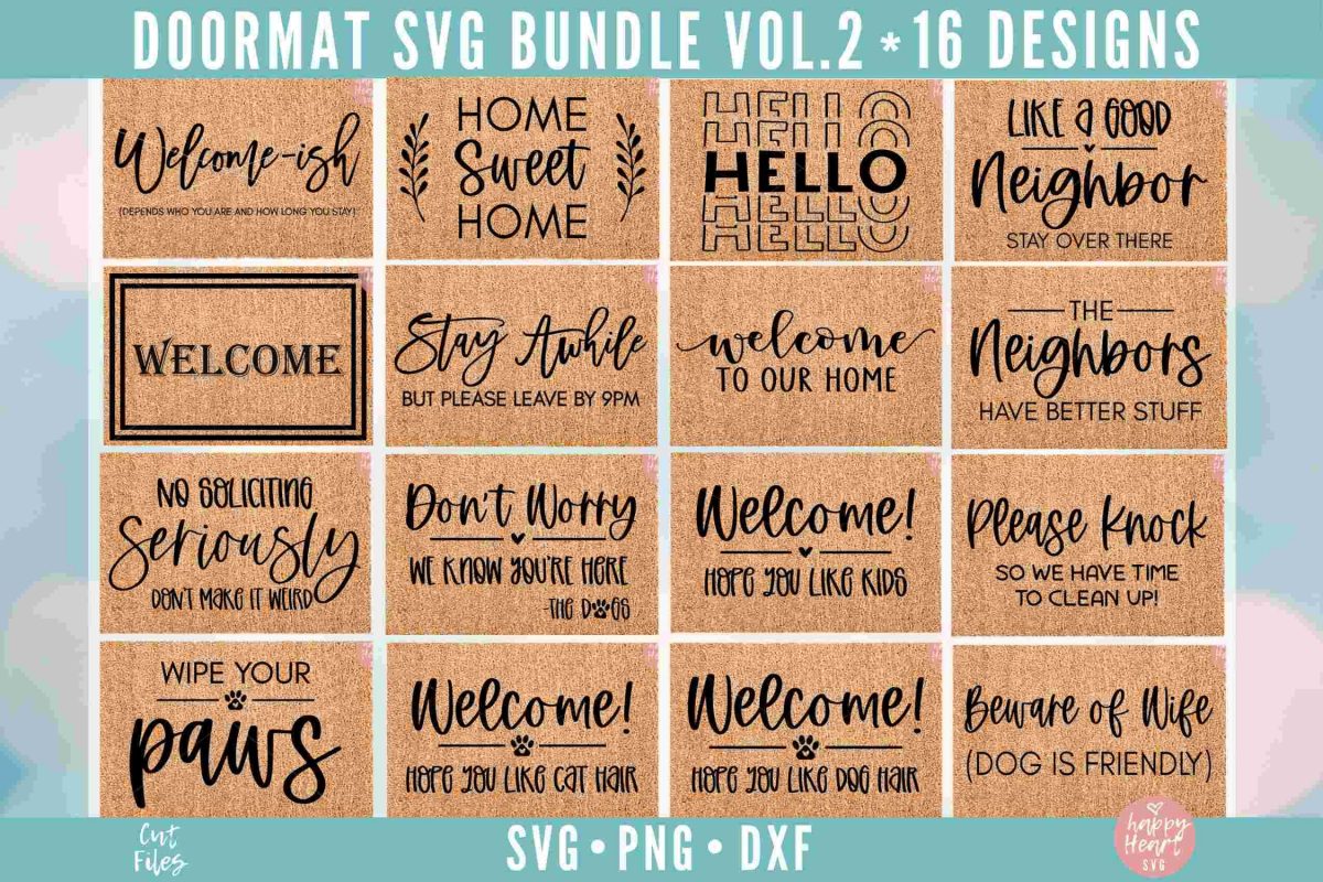 Bundle of Funny Doormat SVGs for Instant Download