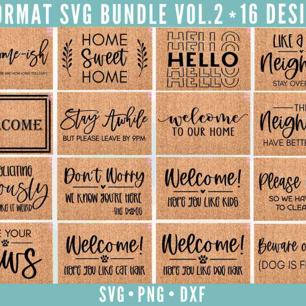 Bundle of Funny Doormat SVGs for Instant Download