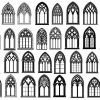 Bundle of Gothic Windows Svg Clipart for Cricut Vector Files