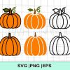 Bundle of Pumpkin SVG PNG EPS Instant Digital Download for Clipart