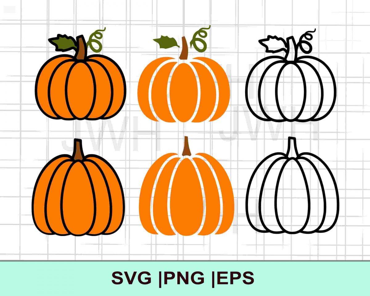 Bundle of Pumpkin SVG PNG EPS Instant Digital Download for Clipart