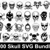 Bundle of Skull SVGs for Cricut Clipart Silhouette Vector