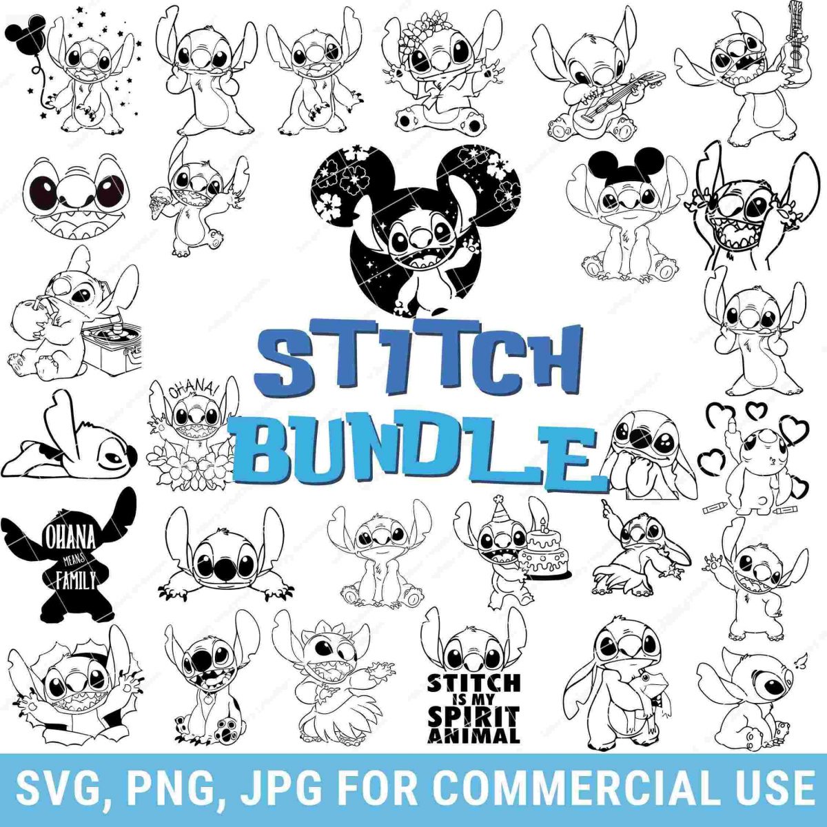 Cartoon Stitch Bundle Lilo and Stitch SVG PNG for Cricut Laser