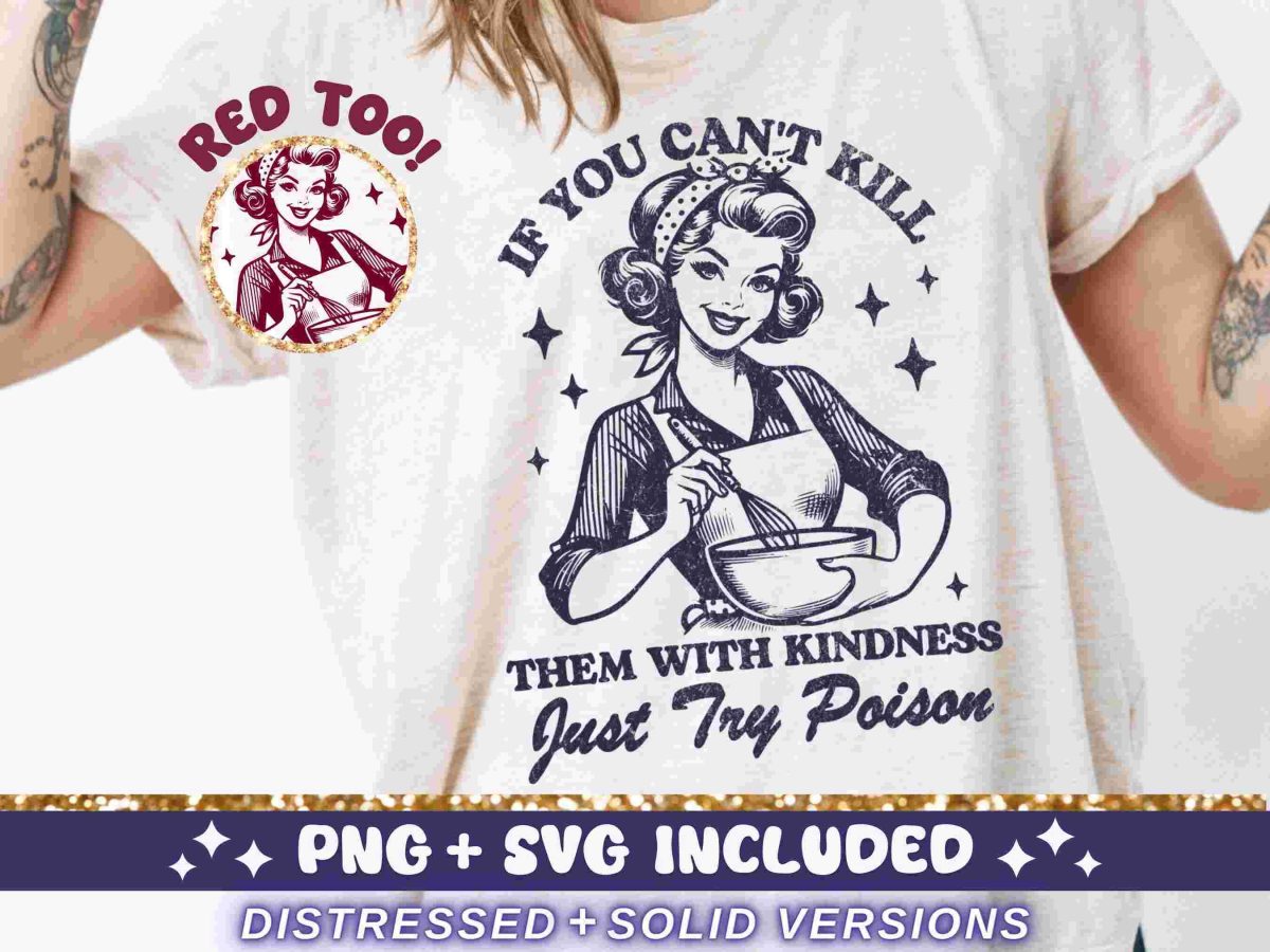 Charm Them with Kindness SVG PNG Retro Housewife Sublimation Design