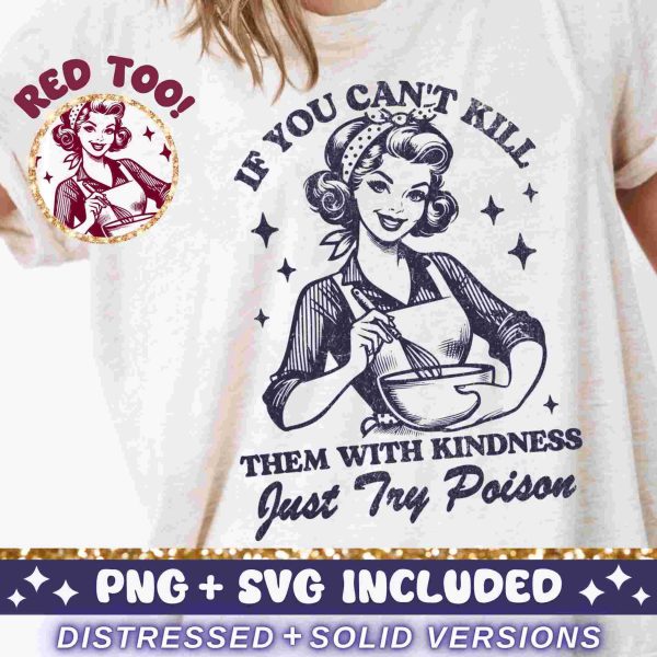 Charm Them with Kindness SVG PNG Retro Housewife Sublimation Design