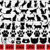 Charming Cat Silhouettes Cat Head Face SVGs Cute Kitten Kitty