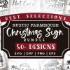 Charming Farmhouse Christmas SVG Rustic Sign Decor Cut Files