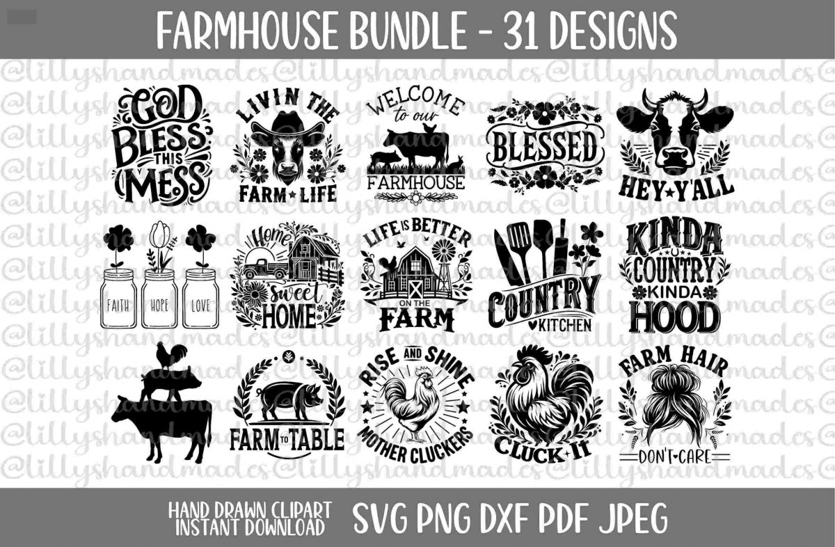 Charming Farmhouse SVG Bundle for a Cozy Home