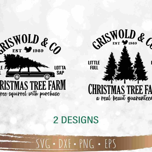 Charming Griswold Christmas Tree Farm SVG PNG 2 Cutting Designs for