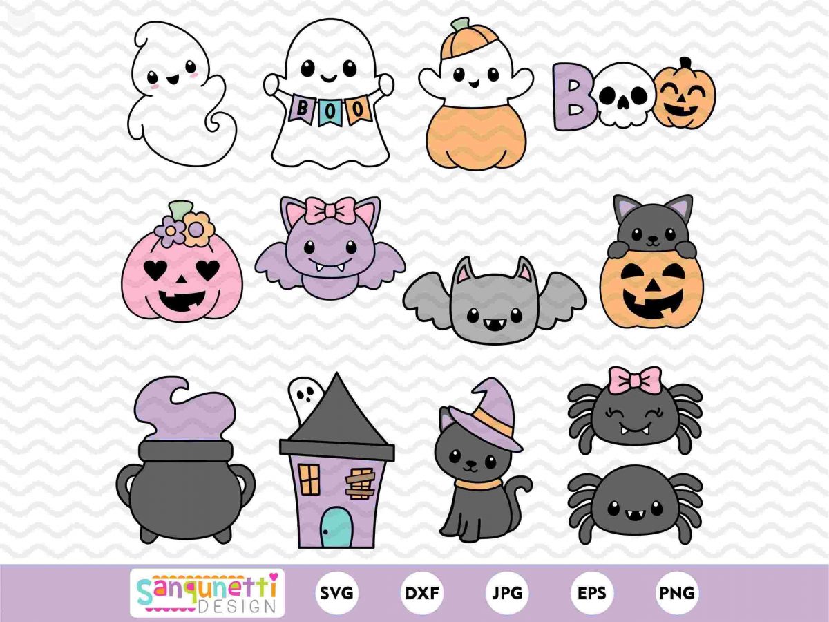 Charming Halloween SVG Bundle Adorable Spooky Clipart Chunky Graphics