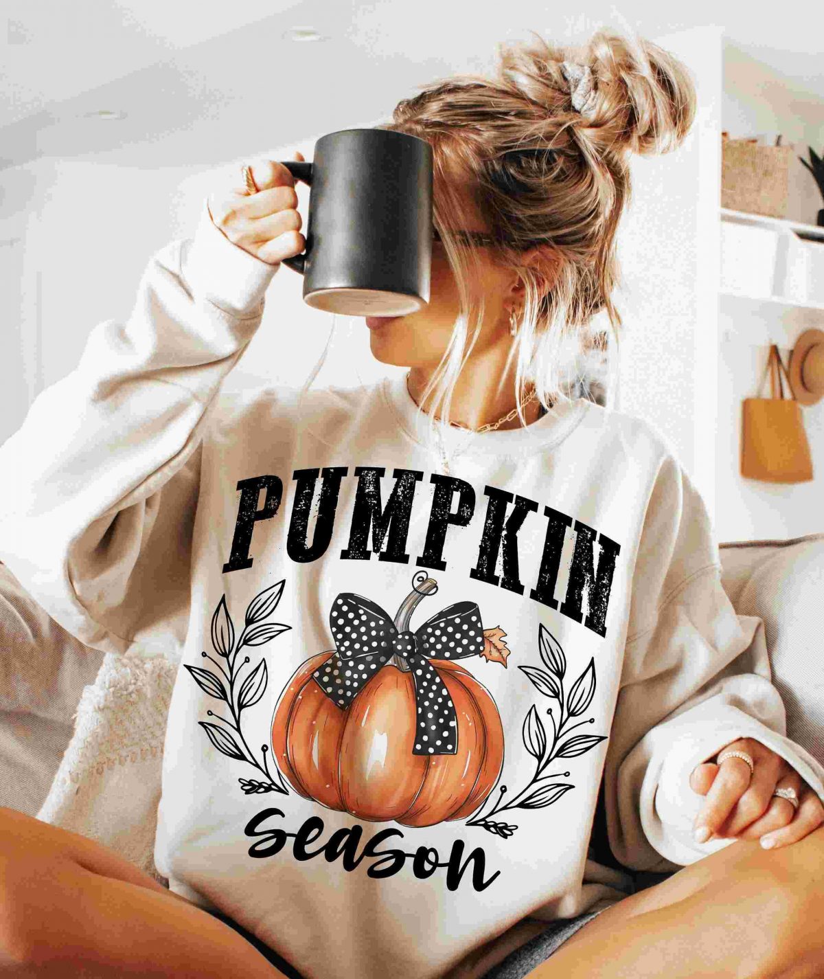 Charming Pumpkin SVG Autumn Vibes PNG Pumpkin Sublimation Stylish Bow