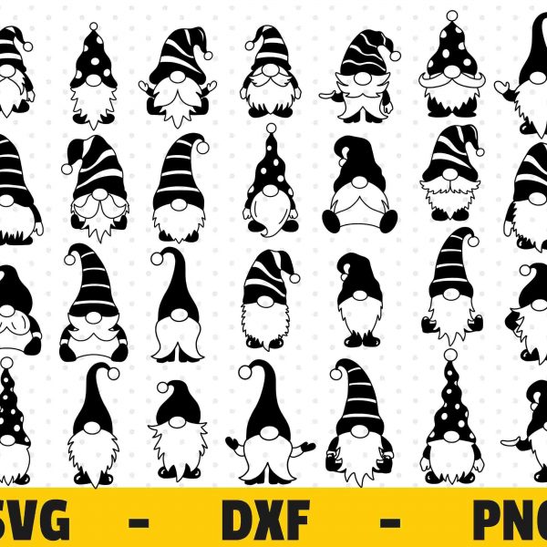 Charming SVG Gnomes Quirky Christmas Gnomies Outline Funny Gnome PNG