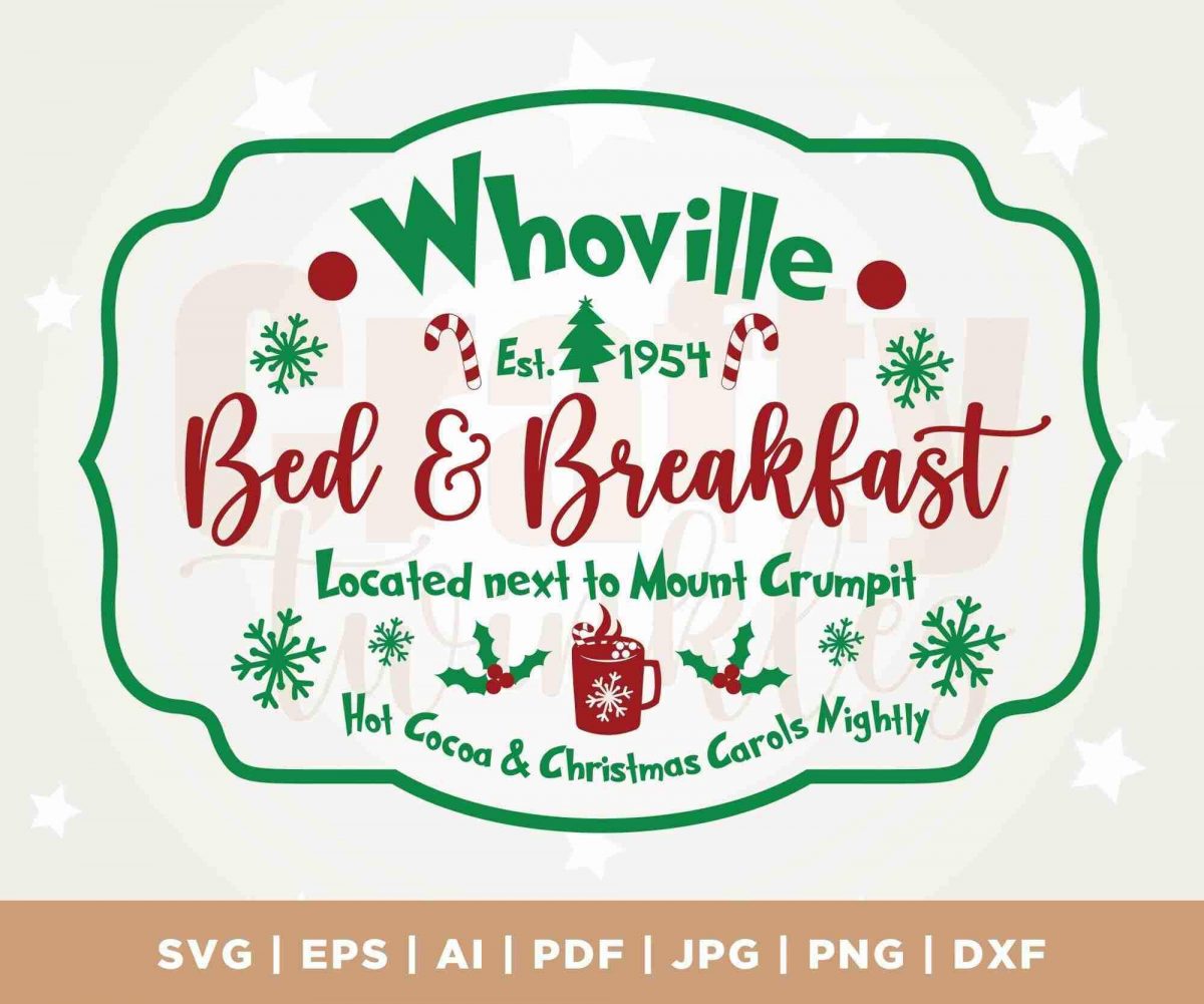 Charming Whoville Bed And Breakfast Christmas SVG Logo for Holiday