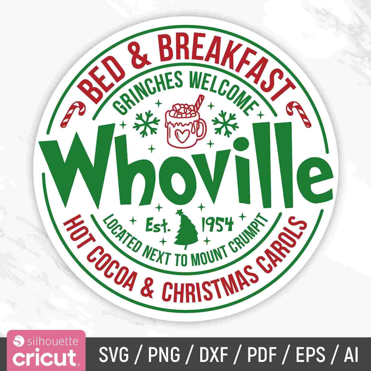 Charming Whoville Bed Breakfast SVG Festive Christmas Sign PNG