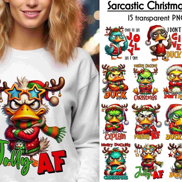 Cheeky Christmas SVG Bundle Moody Duck Design Hilarious Xmas PNG