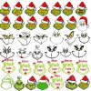 Cheeky Grinch Christmas Bundle Santa Png Funny Face Svg Clipart Files