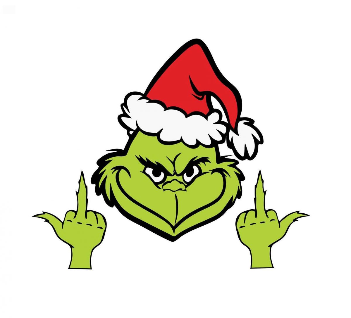 Cheeky Grinch SVG Middle Finger Gesture Ornament Design 2024 PNG