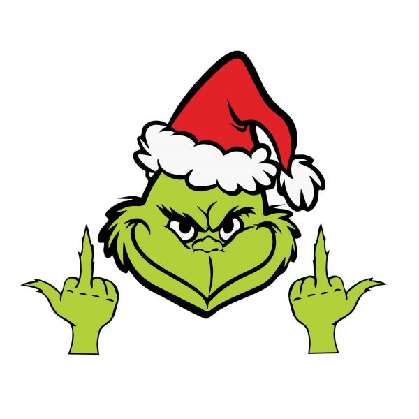 Cheeky Grinch SVG Middle Finger Gesture Ornament Design 2024 PNG