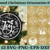 Cheerful 2023 Christmas SVG Ornaments Festive Circle Signs Bauble