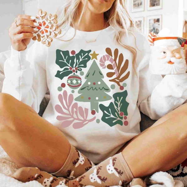 Cheerful Boho Floral Christmas Sublimation SVGs for Retro Festive