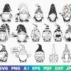 Cheerful Christmas Gnome Bundle Festive svg png pdf Doodles for