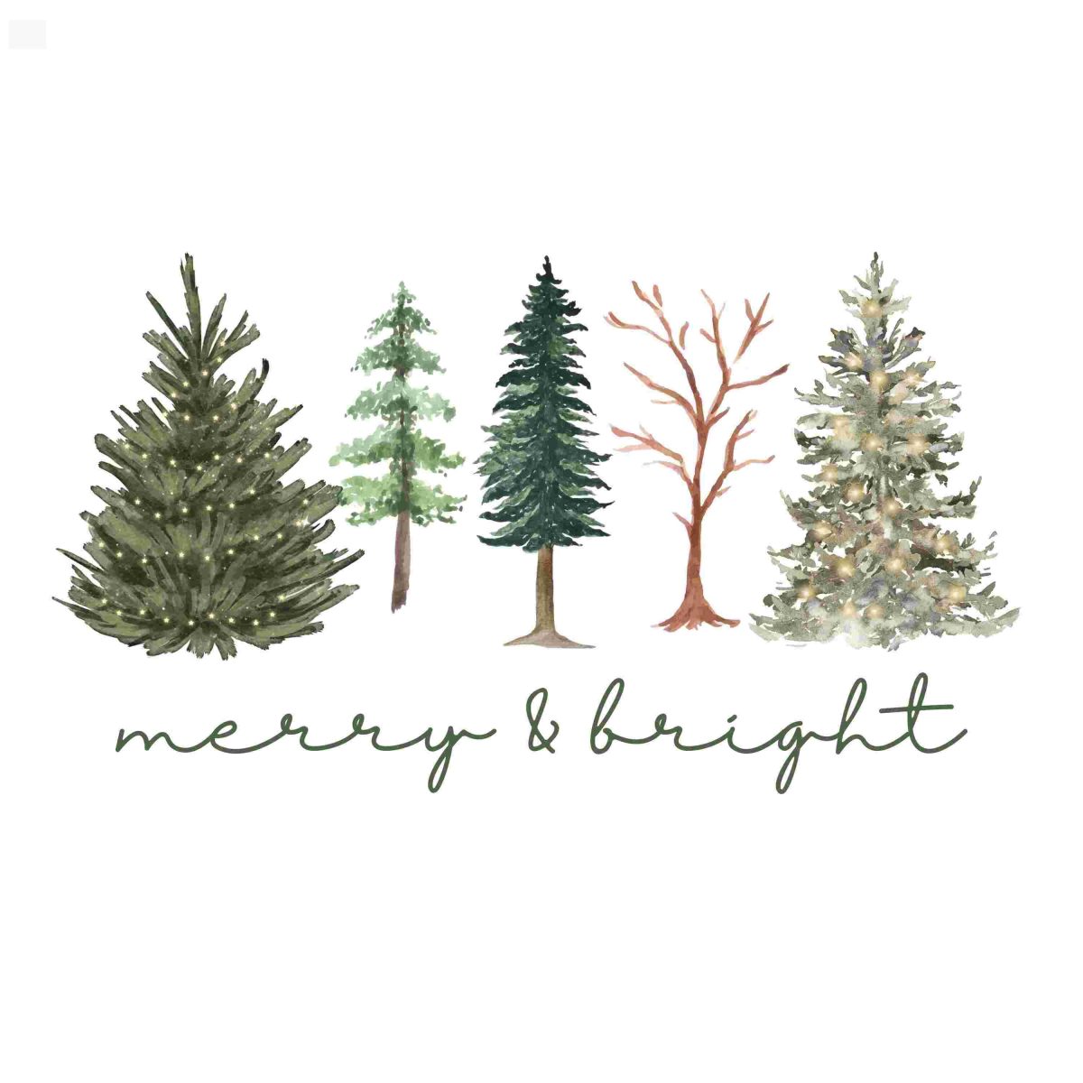 Cheerful Christmas Tree Farm Merry Bright SVG Trending Watercolor