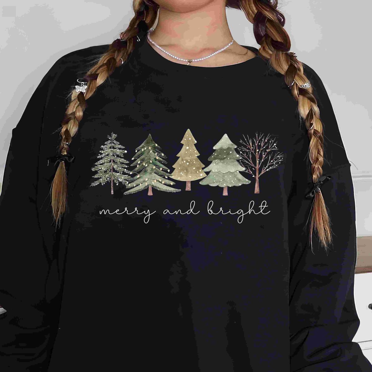 Cheerful Christmas Trees PNG for Womens Holiday Shirts and Gifts