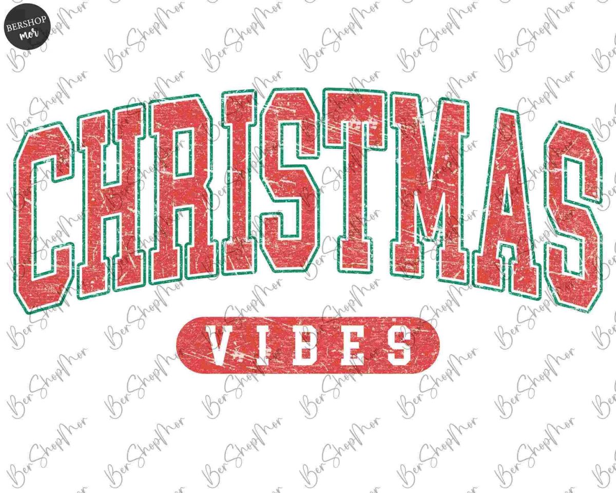 Cheerful Christmas Varsity PNG Festive Sublimation Shirt Designs