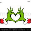 Cheerful Grinchmas SVG Festive Grinch Hands Heart for Christmas Gift