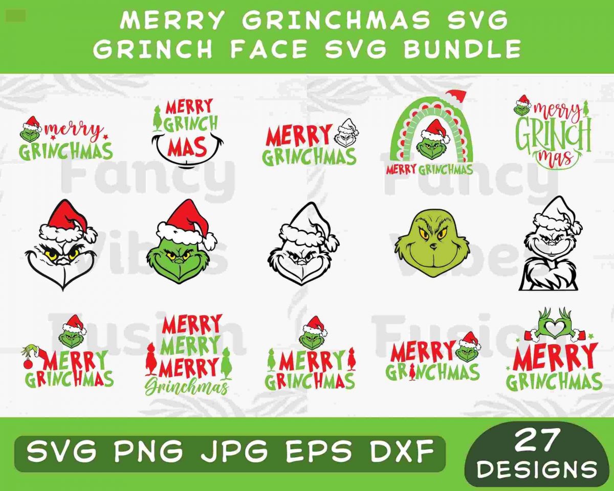 Cheerful Grinchmas SVG Pack Festive Christmas SVG Grinchmas Cut Files