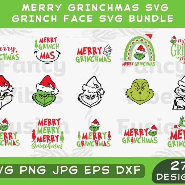 Cheerful Grinchmas SVG Pack Festive Christmas SVG Grinchmas Cut Files