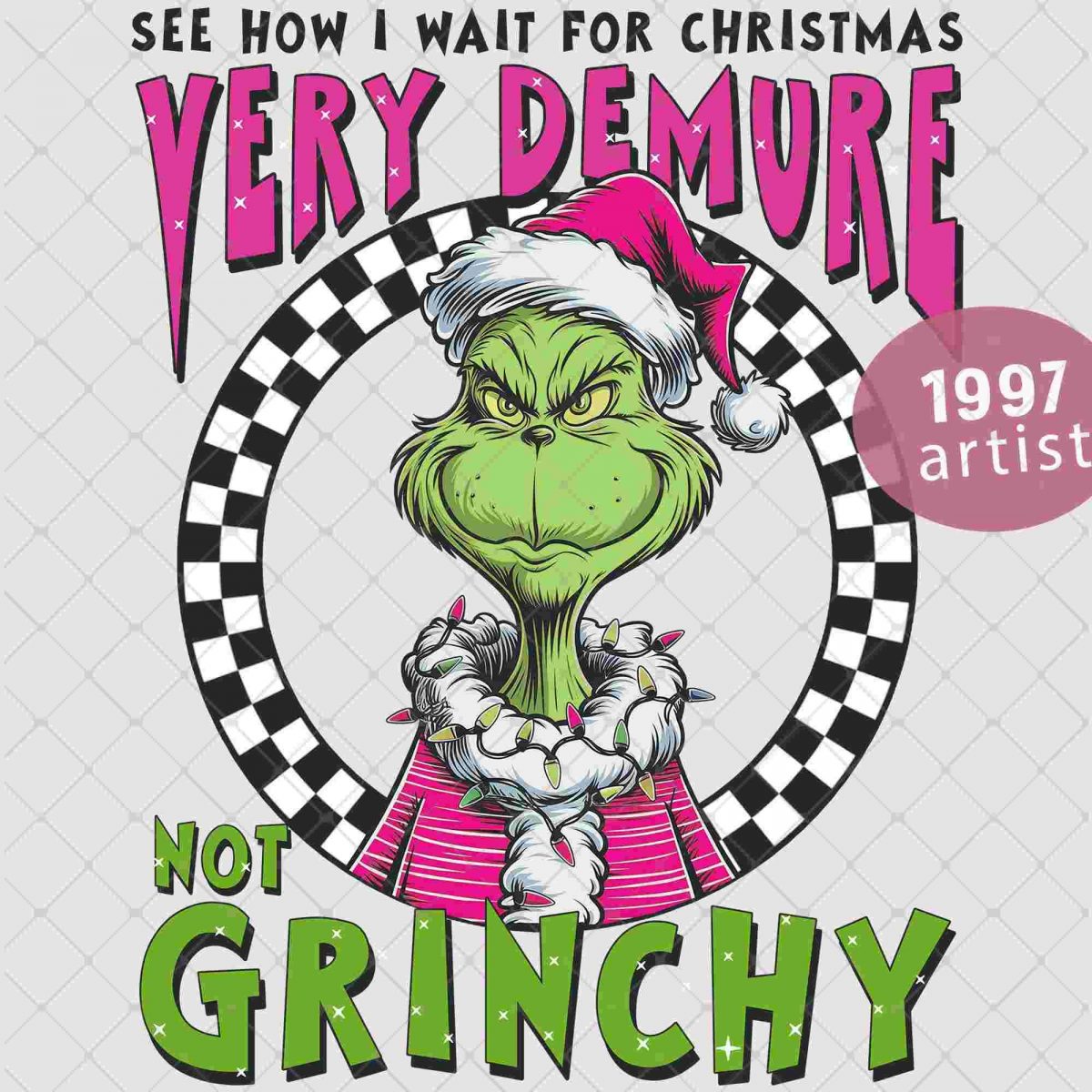 Cheerful Grinchy Svg and Png Festive Grinch Christmas Images Green