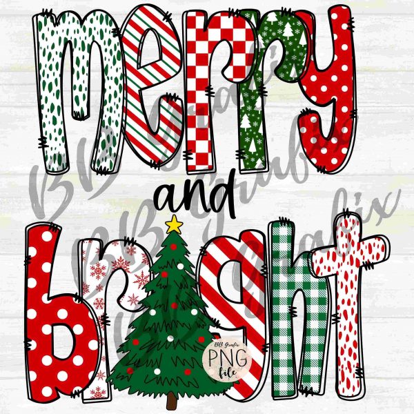 Cheerful HandDrawn Christmas Doodle SVG PNG Digital Design