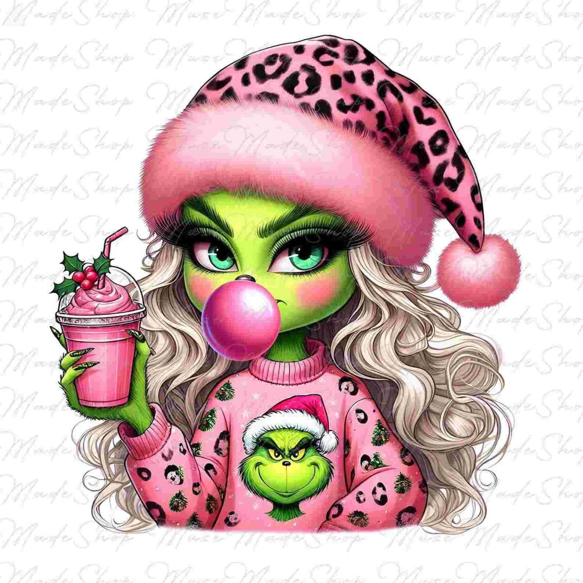 Cheerful Pink Christmas Character Girl SVG PNG Digital