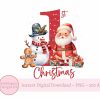 Cheerful Santa Snowman SVG for Babys 1st Christmas Holiday