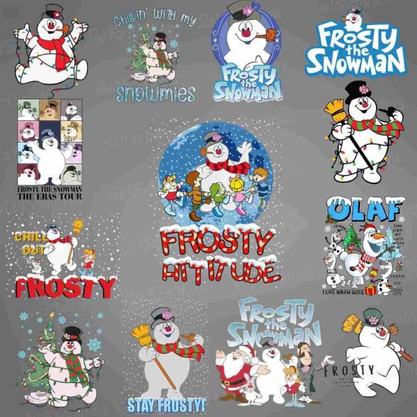 Cheerful Snowman Bundle Winter Holiday PngSvg Collection