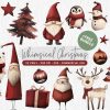 Cheerful Watercolor Christmas Graphics Santa SVG Cute Christmas PNG